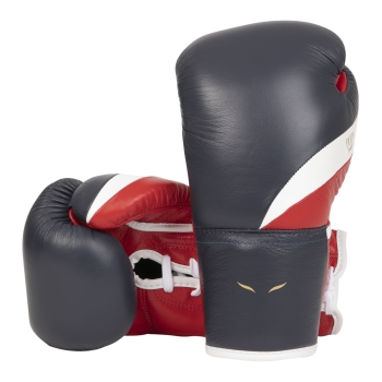 Gants de boxe à lacets ELION Paris Elegant Cuir Bleu - Blanc - Rouge